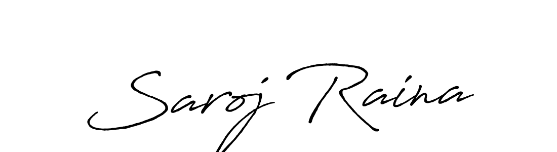 Create a beautiful signature design for name Saroj Raina. With this signature (Antro_Vectra_Bolder) fonts, you can make a handwritten signature for free. Saroj Raina signature style 7 images and pictures png