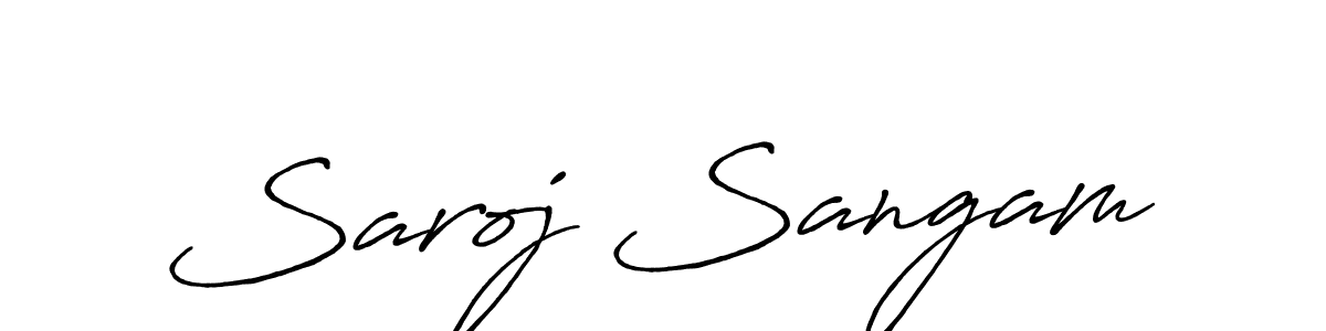 Create a beautiful signature design for name Saroj Sangam. With this signature (Antro_Vectra_Bolder) fonts, you can make a handwritten signature for free. Saroj Sangam signature style 7 images and pictures png