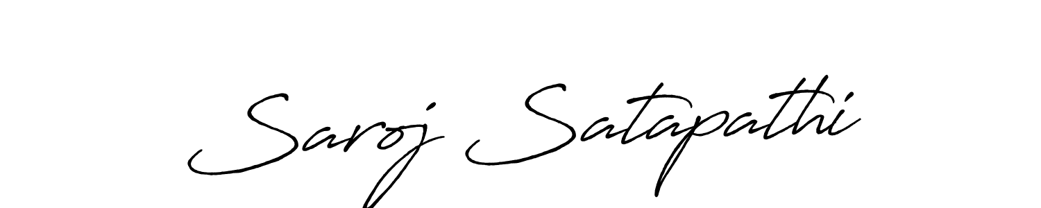 Make a beautiful signature design for name Saroj Satapathi. With this signature (Antro_Vectra_Bolder) style, you can create a handwritten signature for free. Saroj Satapathi signature style 7 images and pictures png