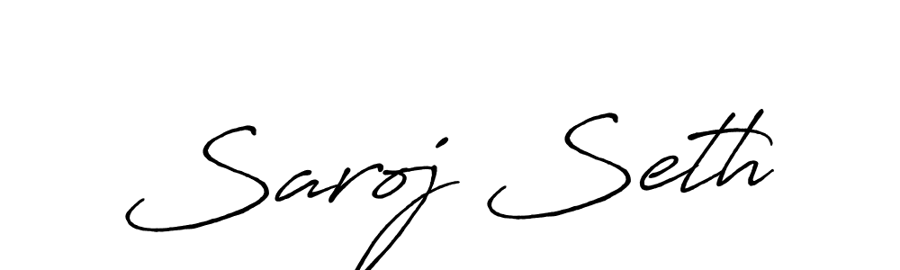 Use a signature maker to create a handwritten signature online. With this signature software, you can design (Antro_Vectra_Bolder) your own signature for name Saroj Seth. Saroj Seth signature style 7 images and pictures png