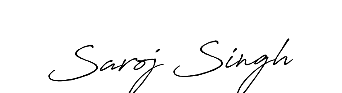 How to make Saroj Singh name signature. Use Antro_Vectra_Bolder style for creating short signs online. This is the latest handwritten sign. Saroj Singh signature style 7 images and pictures png