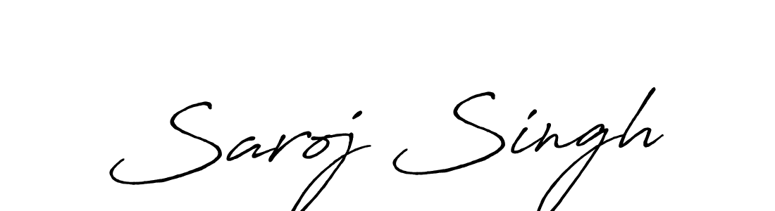 Make a beautiful signature design for name Saroj Singh. With this signature (Antro_Vectra_Bolder) style, you can create a handwritten signature for free. Saroj Singh signature style 7 images and pictures png