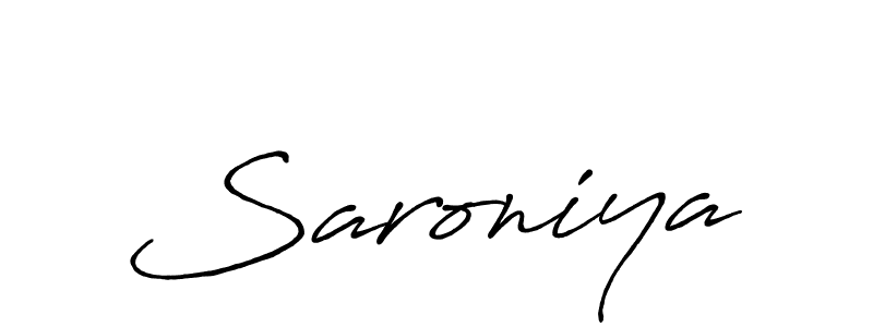 Make a beautiful signature design for name Saroniya. With this signature (Antro_Vectra_Bolder) style, you can create a handwritten signature for free. Saroniya signature style 7 images and pictures png