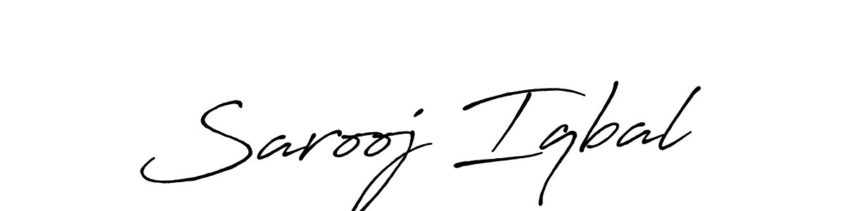 Antro_Vectra_Bolder is a professional signature style that is perfect for those who want to add a touch of class to their signature. It is also a great choice for those who want to make their signature more unique. Get Sarooj Iqbal name to fancy signature for free. Sarooj Iqbal signature style 7 images and pictures png