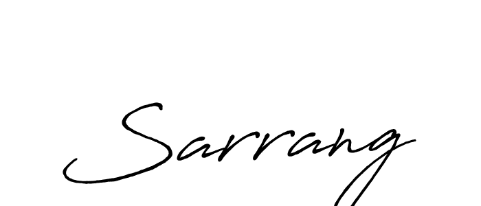 The best way (Antro_Vectra_Bolder) to make a short signature is to pick only two or three words in your name. The name Sarrang include a total of six letters. For converting this name. Sarrang signature style 7 images and pictures png