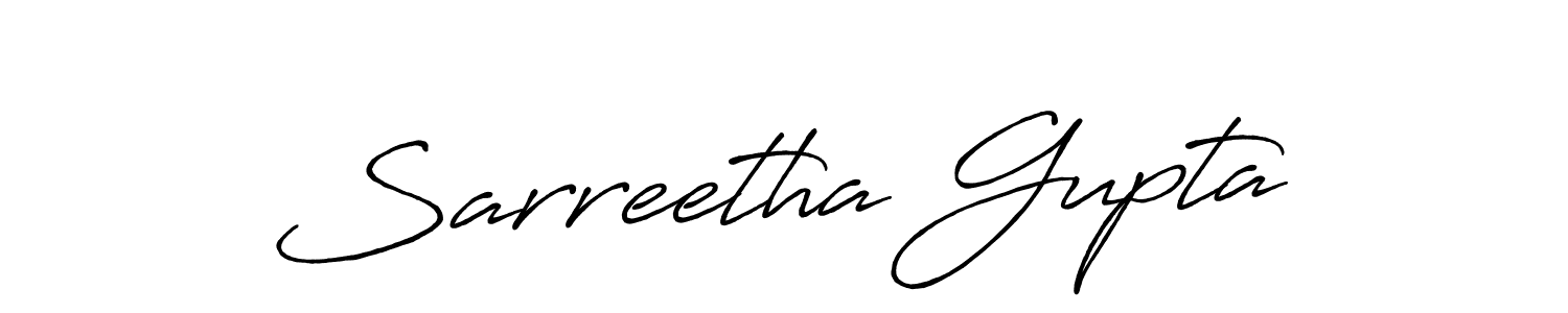 Make a beautiful signature design for name Sarreetha Gupta. With this signature (Antro_Vectra_Bolder) style, you can create a handwritten signature for free. Sarreetha Gupta signature style 7 images and pictures png