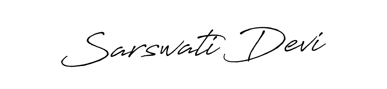 Create a beautiful signature design for name Sarswati Devi. With this signature (Antro_Vectra_Bolder) fonts, you can make a handwritten signature for free. Sarswati Devi signature style 7 images and pictures png