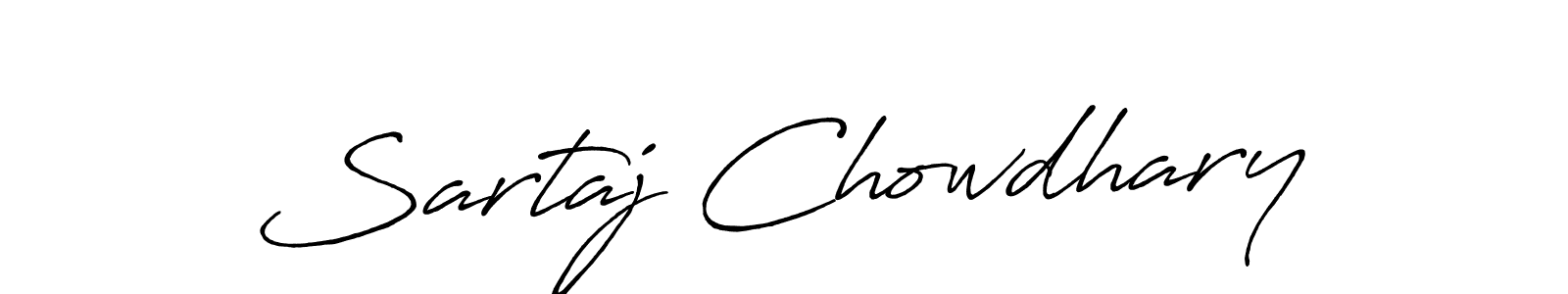 How to make Sartaj Chowdhary name signature. Use Antro_Vectra_Bolder style for creating short signs online. This is the latest handwritten sign. Sartaj Chowdhary signature style 7 images and pictures png