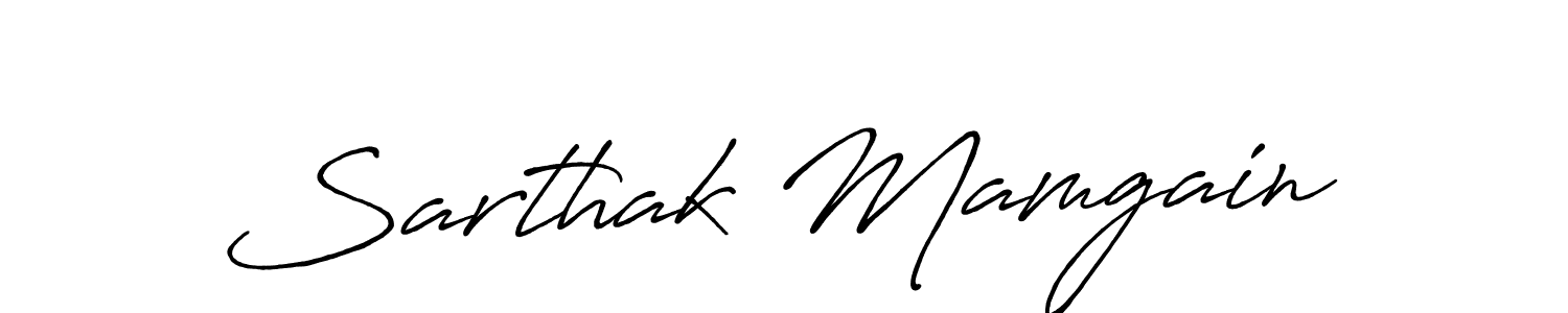 Antro_Vectra_Bolder is a professional signature style that is perfect for those who want to add a touch of class to their signature. It is also a great choice for those who want to make their signature more unique. Get Sarthak Mamgain name to fancy signature for free. Sarthak Mamgain signature style 7 images and pictures png