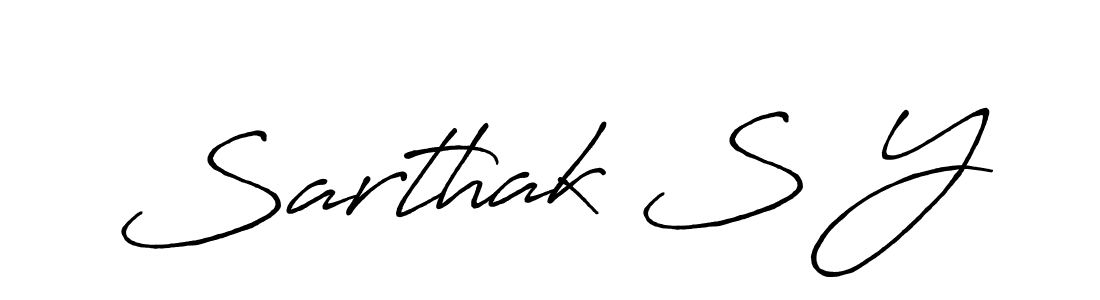 How to make Sarthak S Y signature? Antro_Vectra_Bolder is a professional autograph style. Create handwritten signature for Sarthak S Y name. Sarthak S Y signature style 7 images and pictures png