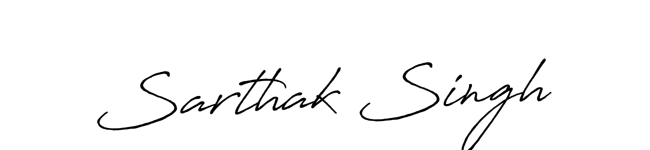 Make a beautiful signature design for name Sarthak Singh. With this signature (Antro_Vectra_Bolder) style, you can create a handwritten signature for free. Sarthak Singh signature style 7 images and pictures png