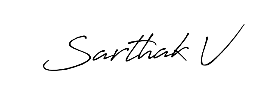 Design your own signature with our free online signature maker. With this signature software, you can create a handwritten (Antro_Vectra_Bolder) signature for name Sarthak V. Sarthak V signature style 7 images and pictures png