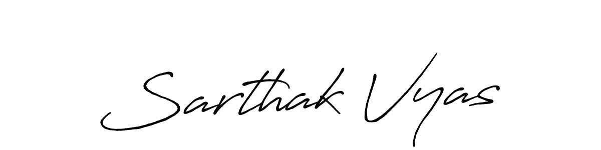 Make a beautiful signature design for name Sarthak Vyas. With this signature (Antro_Vectra_Bolder) style, you can create a handwritten signature for free. Sarthak Vyas signature style 7 images and pictures png