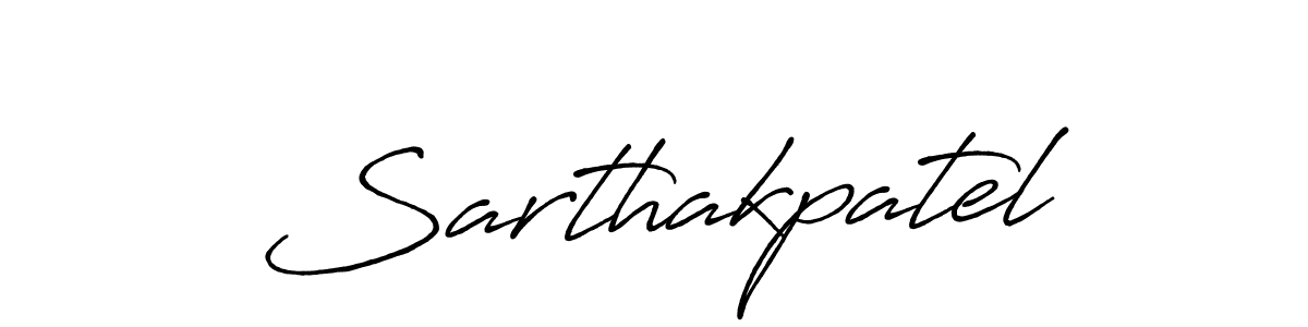 Create a beautiful signature design for name Sarthakpatel. With this signature (Antro_Vectra_Bolder) fonts, you can make a handwritten signature for free. Sarthakpatel signature style 7 images and pictures png