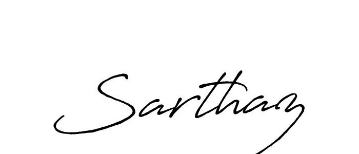 How to make Sarthaz name signature. Use Antro_Vectra_Bolder style for creating short signs online. This is the latest handwritten sign. Sarthaz signature style 7 images and pictures png