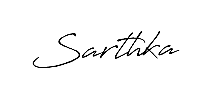 How to make Sarthka signature? Antro_Vectra_Bolder is a professional autograph style. Create handwritten signature for Sarthka name. Sarthka signature style 7 images and pictures png