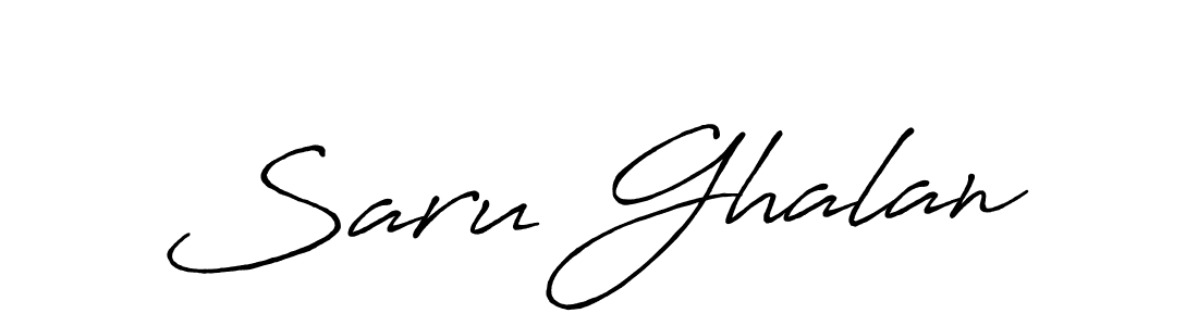 How to make Saru Ghalan signature? Antro_Vectra_Bolder is a professional autograph style. Create handwritten signature for Saru Ghalan name. Saru Ghalan signature style 7 images and pictures png