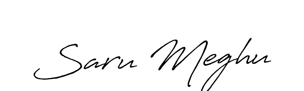 Also You can easily find your signature by using the search form. We will create Saru Meghu name handwritten signature images for you free of cost using Antro_Vectra_Bolder sign style. Saru Meghu signature style 7 images and pictures png