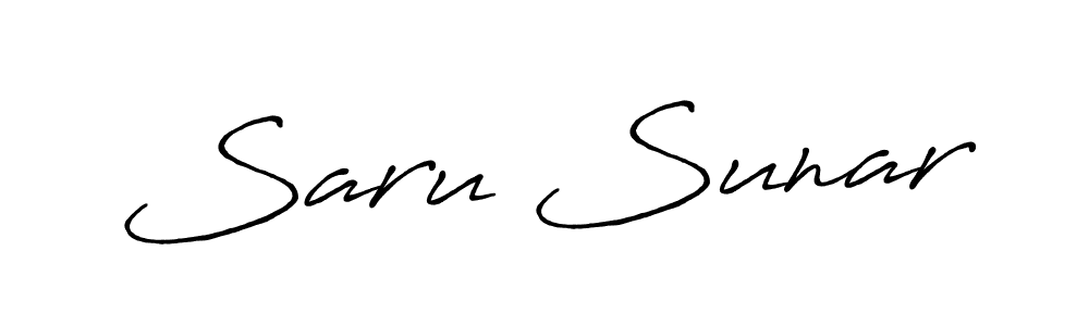 Saru Sunar stylish signature style. Best Handwritten Sign (Antro_Vectra_Bolder) for my name. Handwritten Signature Collection Ideas for my name Saru Sunar. Saru Sunar signature style 7 images and pictures png