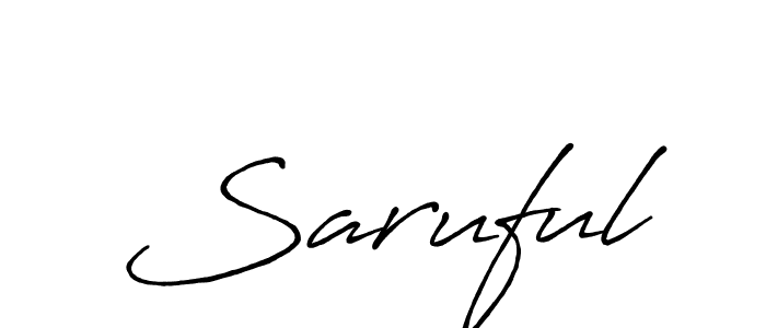 Make a beautiful signature design for name Saruful. Use this online signature maker to create a handwritten signature for free. Saruful signature style 7 images and pictures png