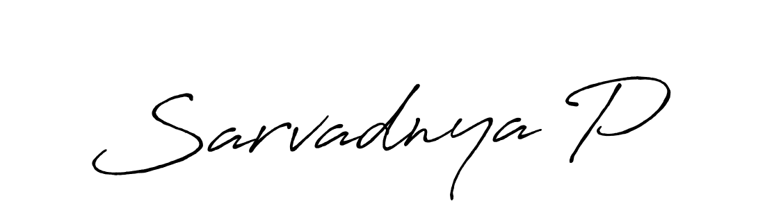 Use a signature maker to create a handwritten signature online. With this signature software, you can design (Antro_Vectra_Bolder) your own signature for name Sarvadnya P. Sarvadnya P signature style 7 images and pictures png