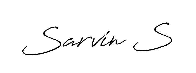 Make a beautiful signature design for name Sarvin S. With this signature (Antro_Vectra_Bolder) style, you can create a handwritten signature for free. Sarvin S signature style 7 images and pictures png