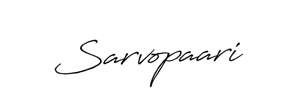 Use a signature maker to create a handwritten signature online. With this signature software, you can design (Antro_Vectra_Bolder) your own signature for name Sarvopaari. Sarvopaari signature style 7 images and pictures png