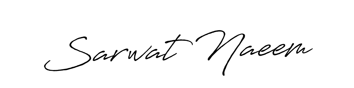 How to make Sarwat Naeem name signature. Use Antro_Vectra_Bolder style for creating short signs online. This is the latest handwritten sign. Sarwat Naeem signature style 7 images and pictures png