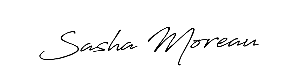 Sasha Moreau stylish signature style. Best Handwritten Sign (Antro_Vectra_Bolder) for my name. Handwritten Signature Collection Ideas for my name Sasha Moreau. Sasha Moreau signature style 7 images and pictures png