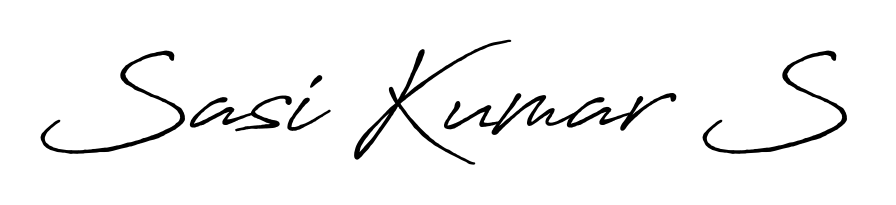 You should practise on your own different ways (Antro_Vectra_Bolder) to write your name (Sasi Kumar S) in signature. Don't let someone else do it for you. Sasi Kumar S signature style 7 images and pictures png