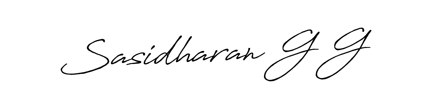 if you are searching for the best signature style for your name Sasidharan G G. so please give up your signature search. here we have designed multiple signature styles  using Antro_Vectra_Bolder. Sasidharan G G signature style 7 images and pictures png
