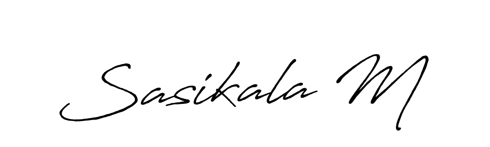 You should practise on your own different ways (Antro_Vectra_Bolder) to write your name (Sasikala M) in signature. don't let someone else do it for you. Sasikala M signature style 7 images and pictures png