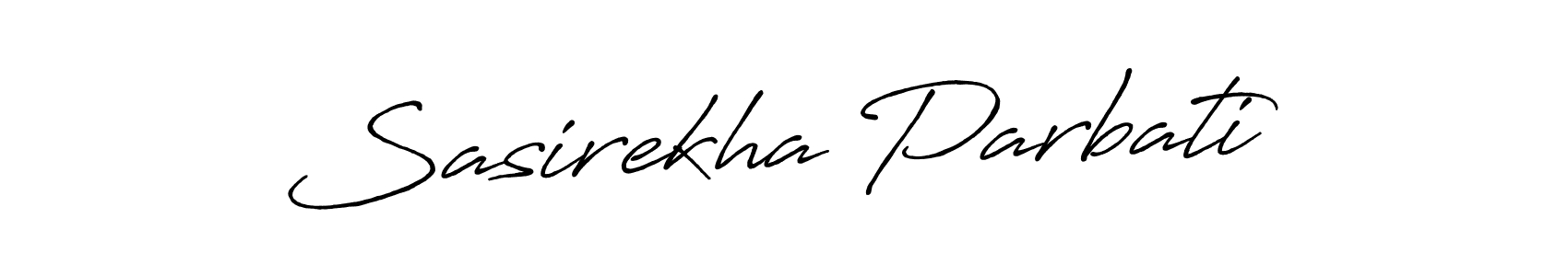 How to make Sasirekha Parbati name signature. Use Antro_Vectra_Bolder style for creating short signs online. This is the latest handwritten sign. Sasirekha Parbati signature style 7 images and pictures png