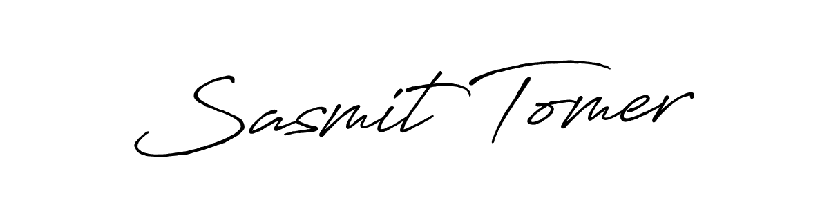 Sasmit Tomer stylish signature style. Best Handwritten Sign (Antro_Vectra_Bolder) for my name. Handwritten Signature Collection Ideas for my name Sasmit Tomer. Sasmit Tomer signature style 7 images and pictures png