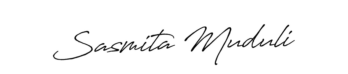 Also You can easily find your signature by using the search form. We will create Sasmita Muduli name handwritten signature images for you free of cost using Antro_Vectra_Bolder sign style. Sasmita Muduli signature style 7 images and pictures png