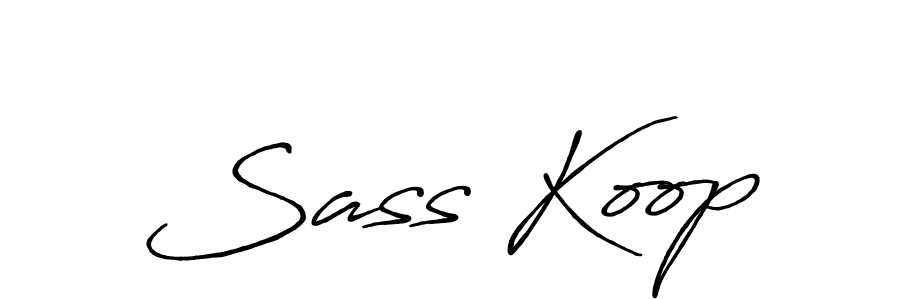 Make a beautiful signature design for name Sass Koop. With this signature (Antro_Vectra_Bolder) style, you can create a handwritten signature for free. Sass Koop signature style 7 images and pictures png