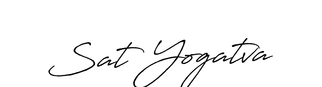 Sat Yogatva stylish signature style. Best Handwritten Sign (Antro_Vectra_Bolder) for my name. Handwritten Signature Collection Ideas for my name Sat Yogatva. Sat Yogatva signature style 7 images and pictures png