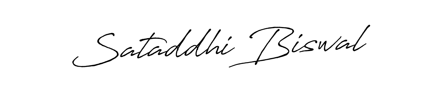 Make a beautiful signature design for name Sataddhi Biswal. With this signature (Antro_Vectra_Bolder) style, you can create a handwritten signature for free. Sataddhi Biswal signature style 7 images and pictures png