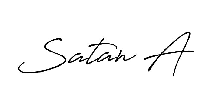 Design your own signature with our free online signature maker. With this signature software, you can create a handwritten (Antro_Vectra_Bolder) signature for name Satan A. Satan A signature style 7 images and pictures png