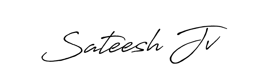 Sateesh Jv stylish signature style. Best Handwritten Sign (Antro_Vectra_Bolder) for my name. Handwritten Signature Collection Ideas for my name Sateesh Jv. Sateesh Jv signature style 7 images and pictures png