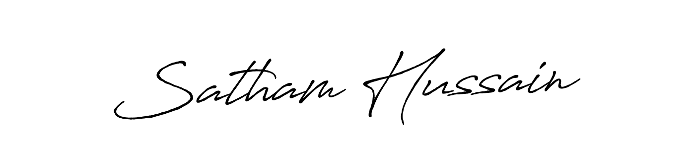 Also we have Satham Hussain name is the best signature style. Create professional handwritten signature collection using Antro_Vectra_Bolder autograph style. Satham Hussain signature style 7 images and pictures png