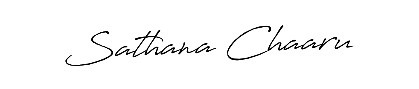 How to make Sathana Chaaru name signature. Use Antro_Vectra_Bolder style for creating short signs online. This is the latest handwritten sign. Sathana Chaaru signature style 7 images and pictures png