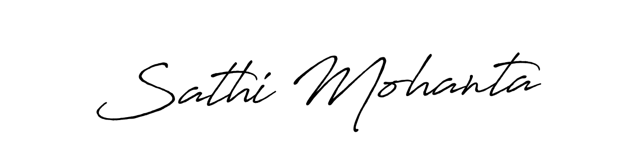 How to make Sathi Mohanta name signature. Use Antro_Vectra_Bolder style for creating short signs online. This is the latest handwritten sign. Sathi Mohanta signature style 7 images and pictures png