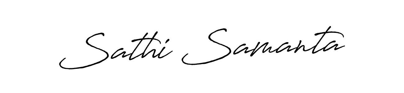 Sathi Samanta stylish signature style. Best Handwritten Sign (Antro_Vectra_Bolder) for my name. Handwritten Signature Collection Ideas for my name Sathi Samanta. Sathi Samanta signature style 7 images and pictures png