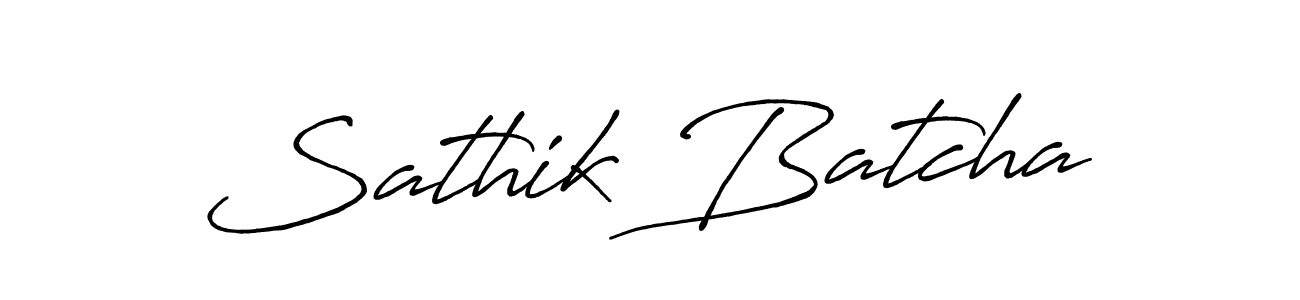 Create a beautiful signature design for name Sathik Batcha. With this signature (Antro_Vectra_Bolder) fonts, you can make a handwritten signature for free. Sathik Batcha signature style 7 images and pictures png