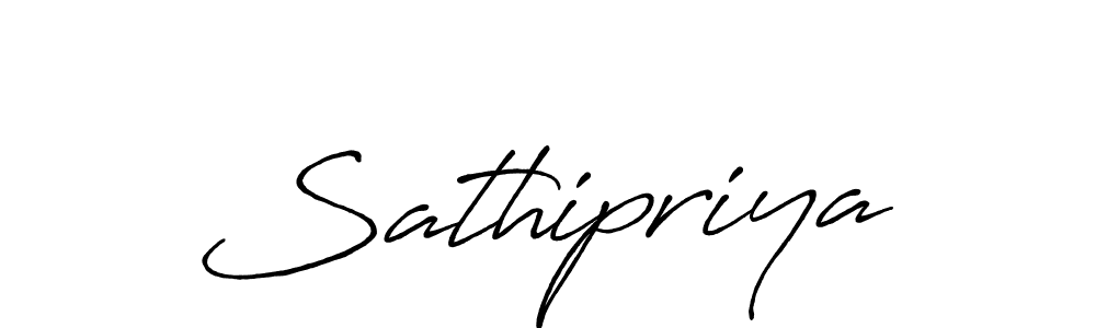 Use a signature maker to create a handwritten signature online. With this signature software, you can design (Antro_Vectra_Bolder) your own signature for name Sathipriya. Sathipriya signature style 7 images and pictures png