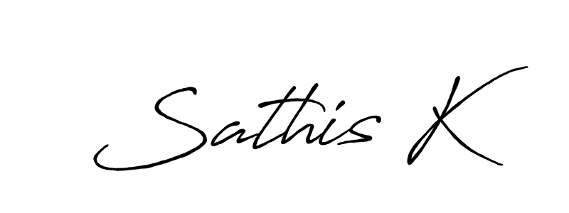 How to make Sathis K name signature. Use Antro_Vectra_Bolder style for creating short signs online. This is the latest handwritten sign. Sathis K signature style 7 images and pictures png