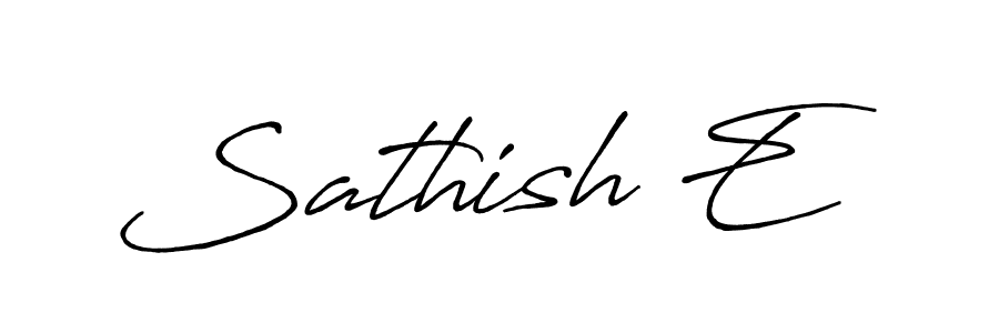 Make a beautiful signature design for name Sathish E. With this signature (Antro_Vectra_Bolder) style, you can create a handwritten signature for free. Sathish E signature style 7 images and pictures png