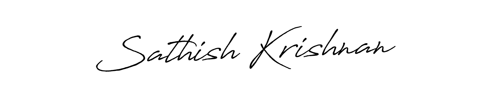 Make a beautiful signature design for name Sathish Krishnan. With this signature (Antro_Vectra_Bolder) style, you can create a handwritten signature for free. Sathish Krishnan signature style 7 images and pictures png