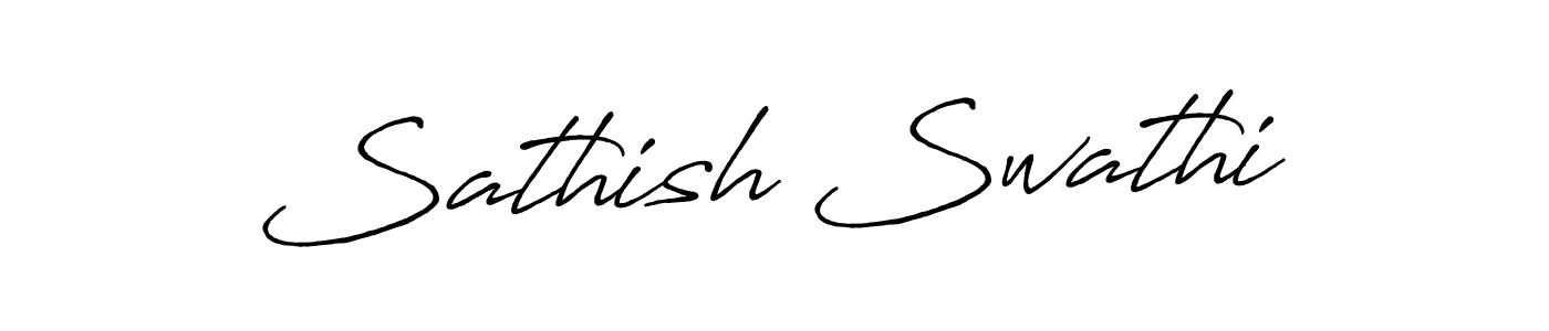 Also we have Sathish Swathi name is the best signature style. Create professional handwritten signature collection using Antro_Vectra_Bolder autograph style. Sathish Swathi signature style 7 images and pictures png